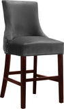 Hannah Elegant Contemporary Stool Set of 2 with Plush Upholstery and Stylish Cherry Wood Legs