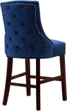 Hannah Elegant Contemporary Stool Set of 2 with Plush Upholstery and Stylish Cherry Wood Legs