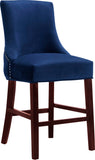 Hannah Elegant Contemporary Stool Set of 2 with Plush Upholstery and Stylish Cherry Wood Legs