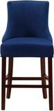 Hannah Elegant Contemporary Stool Set of 2 with Plush Upholstery and Stylish Cherry Wood Legs