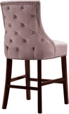 Hannah Elegant Contemporary Stool Set of 2 with Plush Upholstery and Stylish Cherry Wood Legs