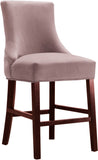 Hannah Elegant Contemporary Stool Set of 2 with Plush Upholstery and Stylish Cherry Wood Legs