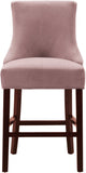 Hannah Elegant Contemporary Stool Set of 2 with Plush Upholstery and Stylish Cherry Wood Legs