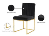 Giselle Velvet Dining Chair Set - Elegant Contemporary Design with Gold Metal Frame for Stylish Dining