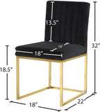 Giselle Velvet Dining Chair Set - Elegant Contemporary Design with Gold Metal Frame for Stylish Dining
