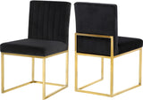 Giselle Velvet Dining Chair Set - Elegant Contemporary Design with Gold Metal Frame for Stylish Dining