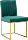 Giselle Velvet Dining Chair Set - Elegant Contemporary Design with Gold Metal Frame for Stylish Dining