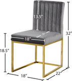 Giselle Velvet Dining Chair Set - Elegant Contemporary Design with Gold Metal Frame for Stylish Dining