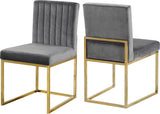 Giselle Velvet Dining Chair Set - Elegant Contemporary Design with Gold Metal Frame for Stylish Dining