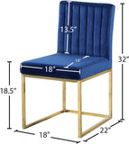 Giselle Velvet Dining Chair Set - Elegant Contemporary Design with Gold Metal Frame for Stylish Dining