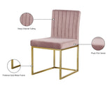 Giselle Velvet Dining Chair Set - Elegant Contemporary Design with Gold Metal Frame for Stylish Dining