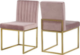 Giselle Velvet Dining Chair Set - Elegant Contemporary Design with Gold Metal Frame for Stylish Dining