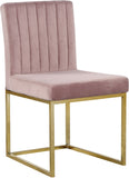 Giselle Velvet Dining Chair Set - Elegant Contemporary Design with Gold Metal Frame for Stylish Dining