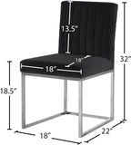 Giselle Velvet Dining Chair Set - Elegant Contemporary Design with Gold Metal Frame for Stylish Dining