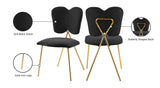 Angel Velvet Dining Chair Set - Contemporary Butterfly Design with Gold Metal Legs for Modern Elegance