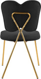 Angel Velvet Dining Chair Set - Contemporary Butterfly Design with Gold Metal Legs for Modern Elegance