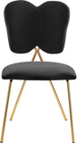 Angel Velvet Dining Chair Set - Contemporary Butterfly Design with Gold Metal Legs for Modern Elegance