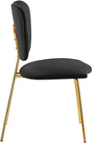 Angel Velvet Dining Chair Set - Contemporary Butterfly Design with Gold Metal Legs for Modern Elegance