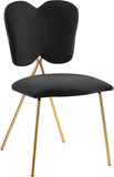 Angel Velvet Dining Chair Set - Contemporary Butterfly Design with Gold Metal Legs for Modern Elegance