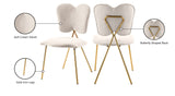 Angel Velvet Dining Chair Set - Contemporary Butterfly Design with Gold Metal Legs for Modern Elegance
