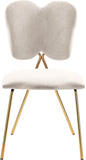 Angel Velvet Dining Chair Set - Contemporary Butterfly Design with Gold Metal Legs for Modern Elegance