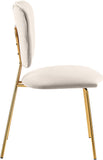 Angel Velvet Dining Chair Set - Contemporary Butterfly Design with Gold Metal Legs for Modern Elegance