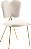 Angel Velvet Dining Chair Set - Contemporary Butterfly Design with Gold Metal Legs for Modern Elegance