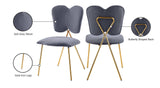 Angel Velvet Dining Chair Set - Contemporary Butterfly Design with Gold Metal Legs for Modern Elegance