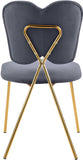 Angel Velvet Dining Chair Set - Contemporary Butterfly Design with Gold Metal Legs for Modern Elegance