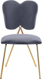 Angel Velvet Dining Chair Set - Contemporary Butterfly Design with Gold Metal Legs for Modern Elegance