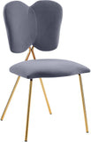 Angel Velvet Dining Chair Set - Contemporary Butterfly Design with Gold Metal Legs for Modern Elegance