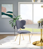 Angel Velvet Dining Chair Set - Contemporary Butterfly Design with Gold Metal Legs for Modern Elegance