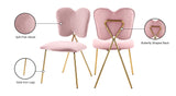 Angel Velvet Dining Chair Set - Contemporary Butterfly Design with Gold Metal Legs for Modern Elegance