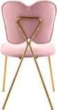 Angel Velvet Dining Chair Set - Contemporary Butterfly Design with Gold Metal Legs for Modern Elegance