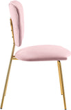 Angel Velvet Dining Chair Set - Contemporary Butterfly Design with Gold Metal Legs for Modern Elegance