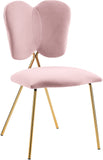 Angel Velvet Dining Chair Set - Contemporary Butterfly Design with Gold Metal Legs for Modern Elegance