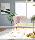 Angel Velvet Dining Chair Set - Contemporary Butterfly Design with Gold Metal Legs for Modern Elegance