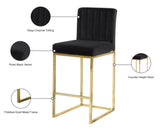 Giselle Contemporary Velvet Stool with Polished Gold Frame - Stylish Comfort for Home Bars