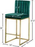 Giselle Contemporary Velvet Stool with Polished Gold Frame - Stylish Comfort for Home Bars