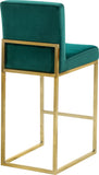 Giselle Contemporary Velvet Stool with Polished Gold Frame - Stylish Comfort for Home Bars