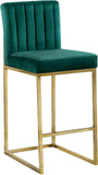 Giselle Contemporary Velvet Stool with Polished Gold Frame - Stylish Comfort for Home Bars