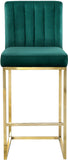Giselle Contemporary Velvet Stool with Polished Gold Frame - Stylish Comfort for Home Bars