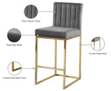 Giselle Contemporary Velvet Stool with Polished Gold Frame - Stylish Comfort for Home Bars
