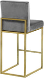 Giselle Contemporary Velvet Stool with Polished Gold Frame - Stylish Comfort for Home Bars