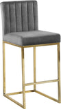 Giselle Contemporary Velvet Stool with Polished Gold Frame - Stylish Comfort for Home Bars