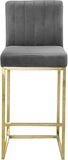 Giselle Contemporary Velvet Stool with Polished Gold Frame - Stylish Comfort for Home Bars