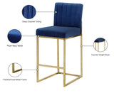 Giselle Contemporary Velvet Stool with Polished Gold Frame - Stylish Comfort for Home Bars