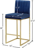 Giselle Contemporary Velvet Stool with Polished Gold Frame - Stylish Comfort for Home Bars