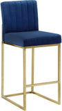 Giselle Contemporary Velvet Stool with Polished Gold Frame - Stylish Comfort for Home Bars