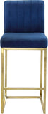 Giselle Contemporary Velvet Stool with Polished Gold Frame - Stylish Comfort for Home Bars
